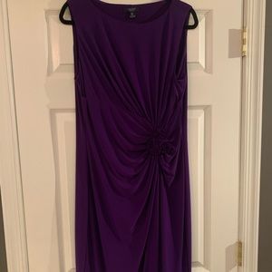 Purple bodycon XL dress w/ flower detail @ waist